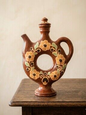 Handcrafted Vintage Ukranian Ceramic Kumanets Jug 60s 70s USSR